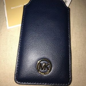 MK Michael Kors Navy Leather Case